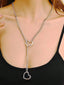1pc Vintage Punk Style Hollow Heart Pendant Necklace Perfect Holiday Gift For Couples