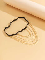 Disc Decor Thigh Chain with Shimmering Gold Fringe