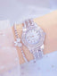 2pcs Set Fashionable & Versatile Women's Quartz Watch With Round Dial