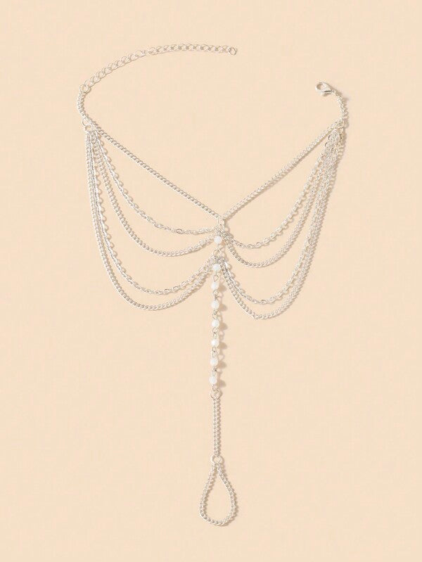European & American Style Metal Layered Chain Anklet for Women Elegant Design
