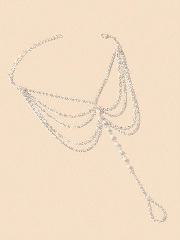 European & American Style Metal Layered Chain Anklet for Women Elegant Design Main Image