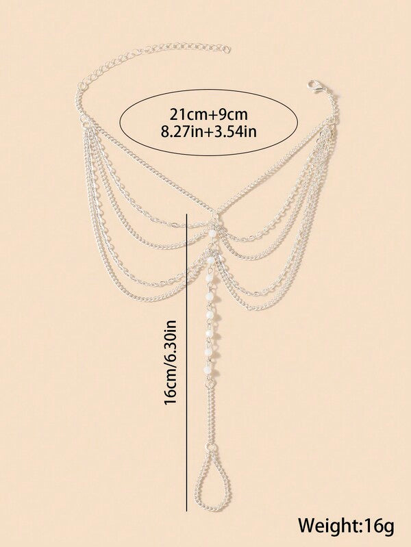European & American Style Metal Layered Chain Anklet for Women Elegant Design