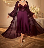 2-Piece Lace Camisole Nightdress & Mesh Robe Set