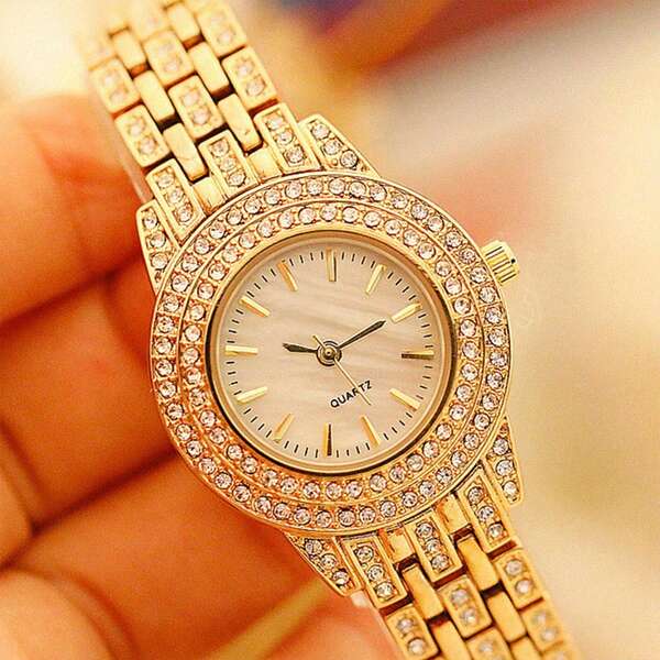 2pcs Set Fashionable & Versatile Women's Quartz Watch With Round Dial