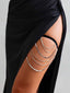 Disc Decor Thigh Chain with Shimmering Gold Fringe