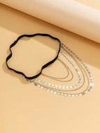 Disc Decor Thigh Chain with Shimmering Gold Fringe