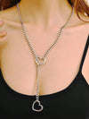 1pc Vintage Punk Style Hollow Heart Pendant Necklace Perfect Holiday Gift For Couples