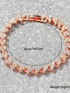 2pcs Set Elegant Crystal Watch & Heart Bracelet Gift Set